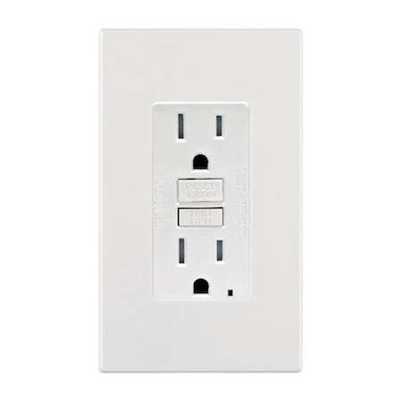 Ezgeneration GFTR1-0PW 15 amp 125 V GFCI Receptacle Wall Plate EZ155868